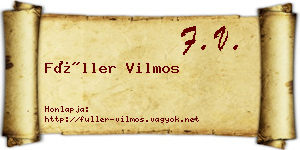 Füller Vilmos névjegykártya