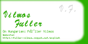 vilmos fuller business card